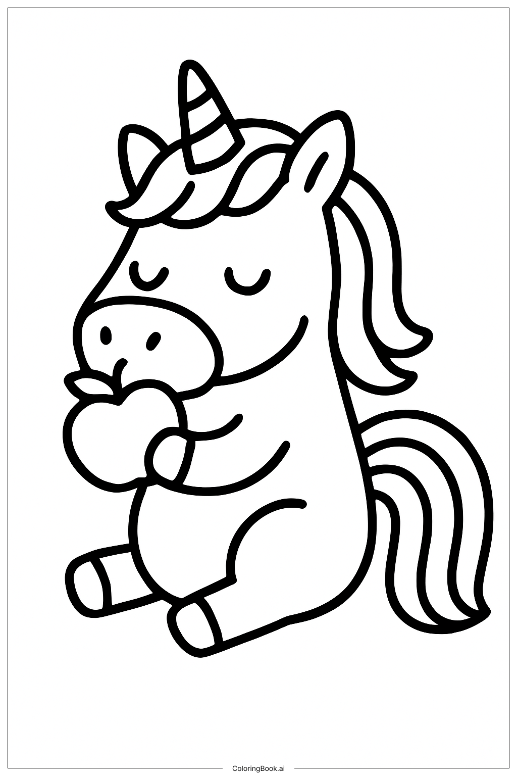 リンボーンの虹がリンゴを食べるの塗り絵ページ