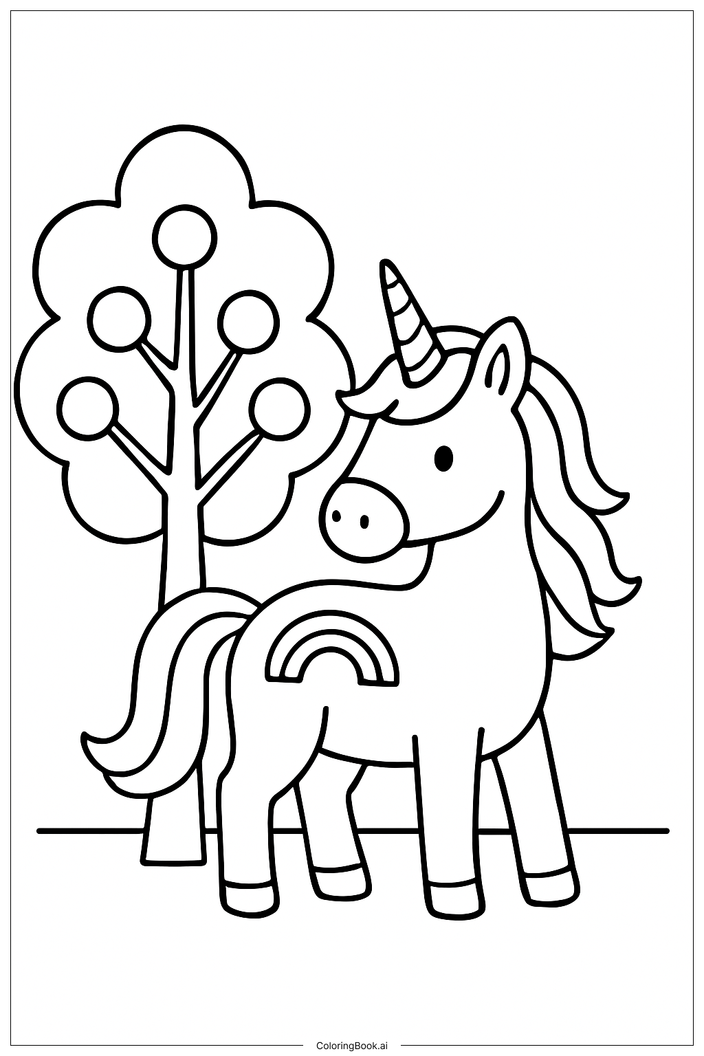 Kỳ Lân Cầu Vồng Gần Cây