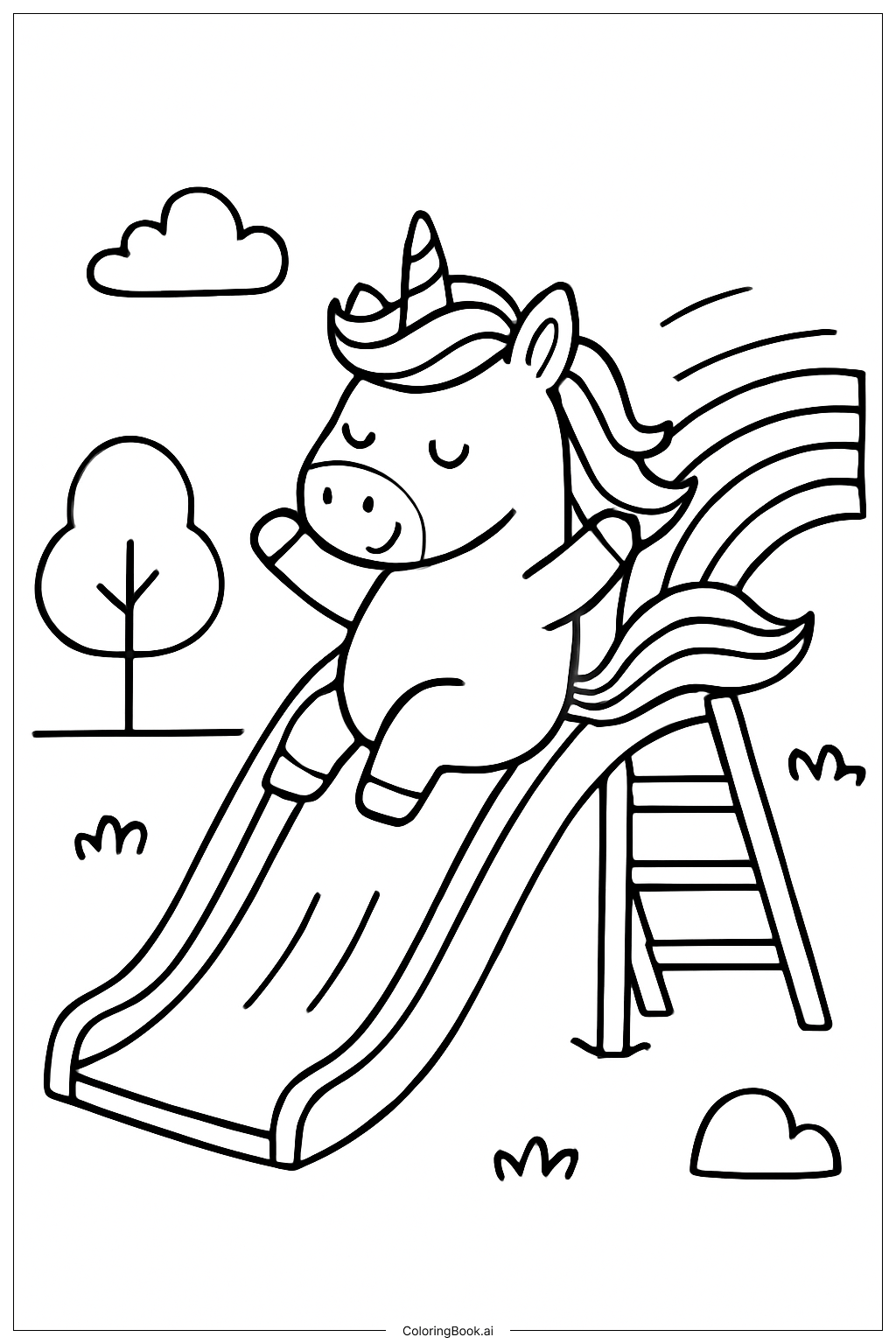 Kỳ Lân Cầu Vồng Trượt Cầu Trượt