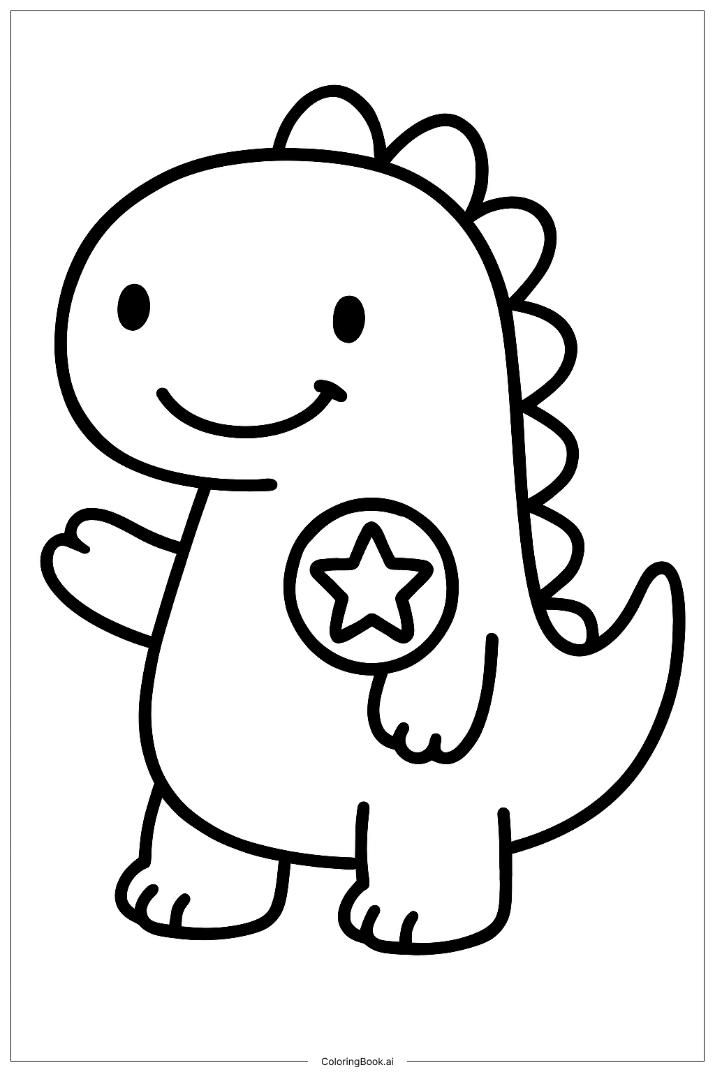  USA Dinosaurier Süß Ausmalseite 