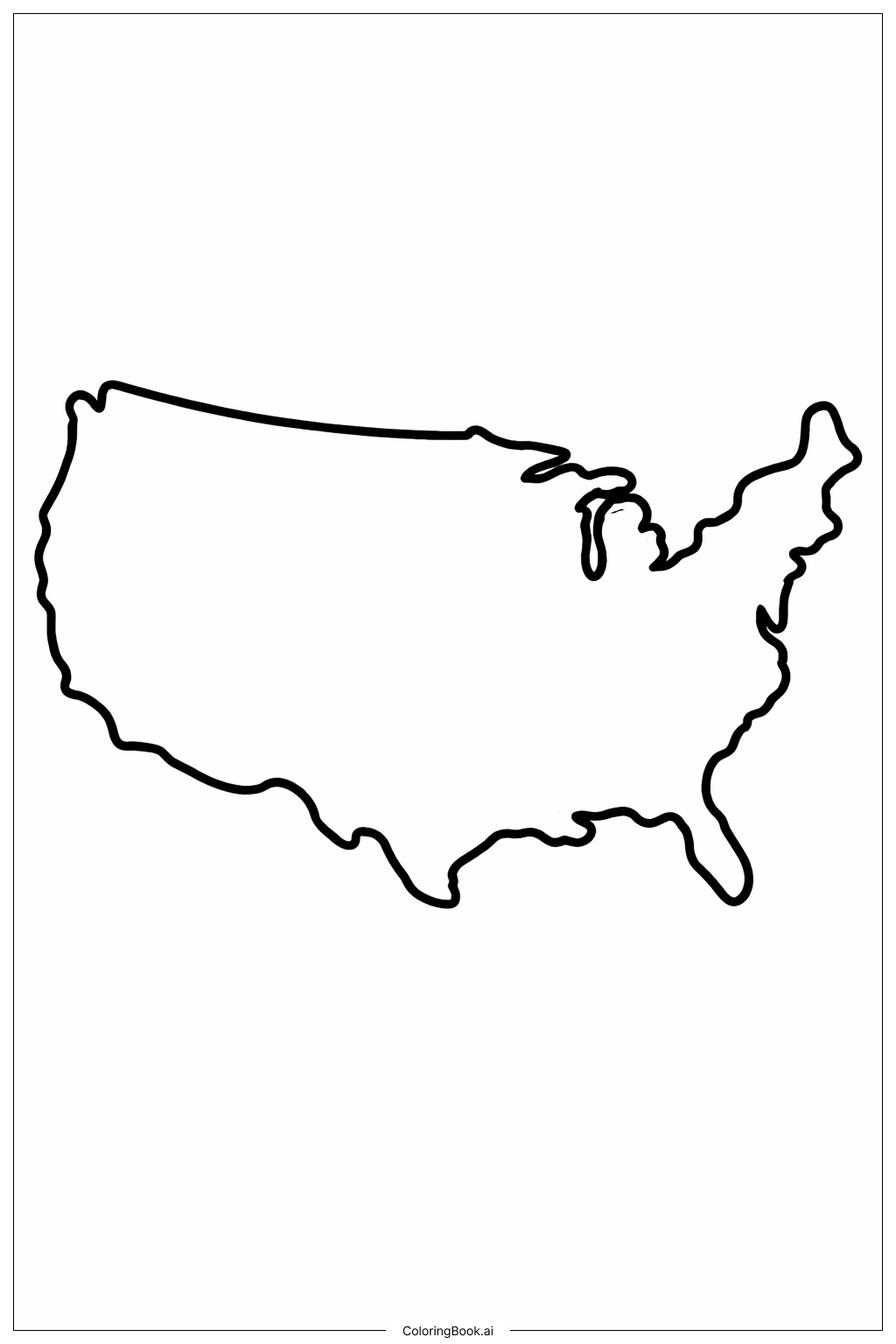  USA Map One Piece Coloring Page 