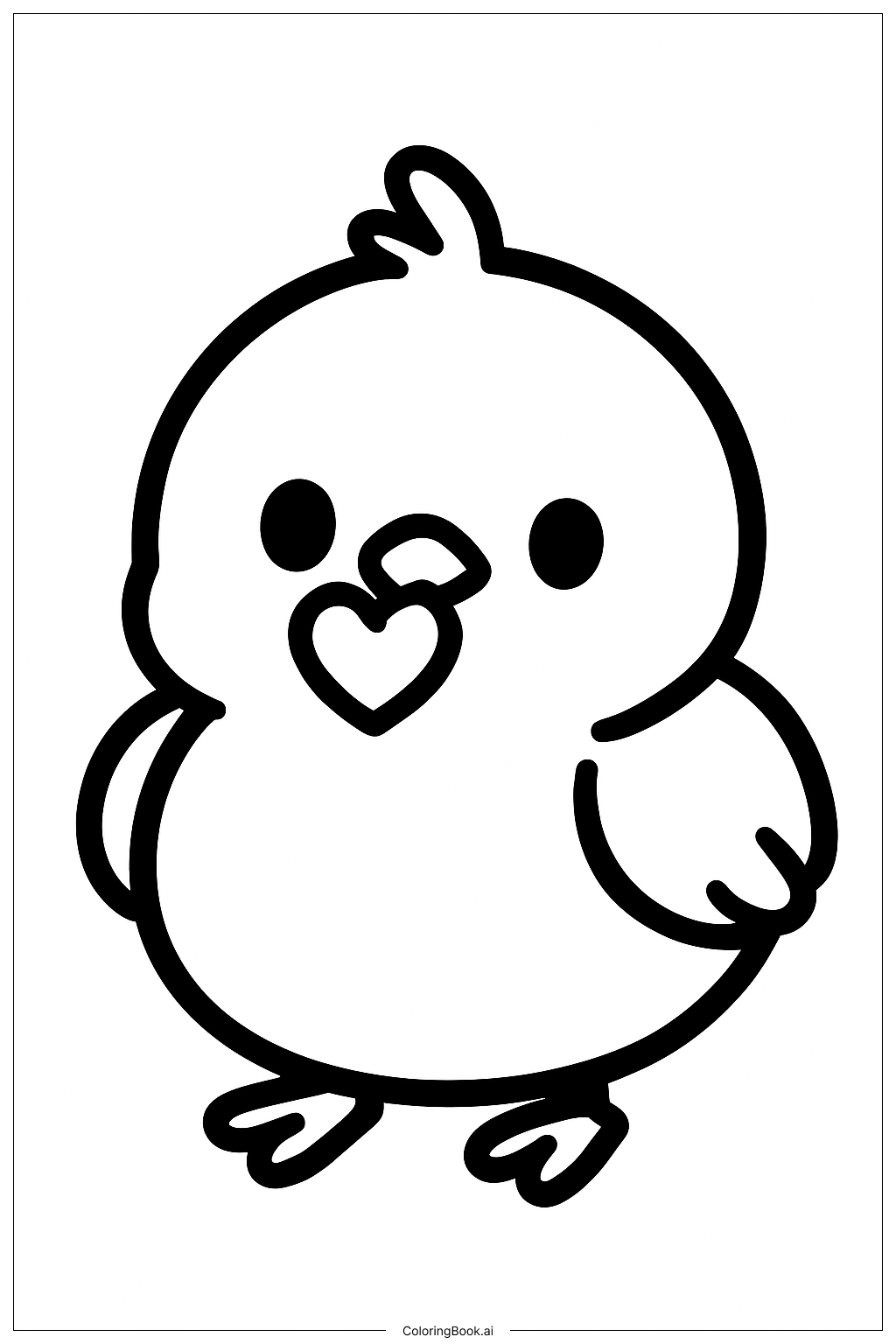  Valentine's Day Baby Bird Coloring Page 