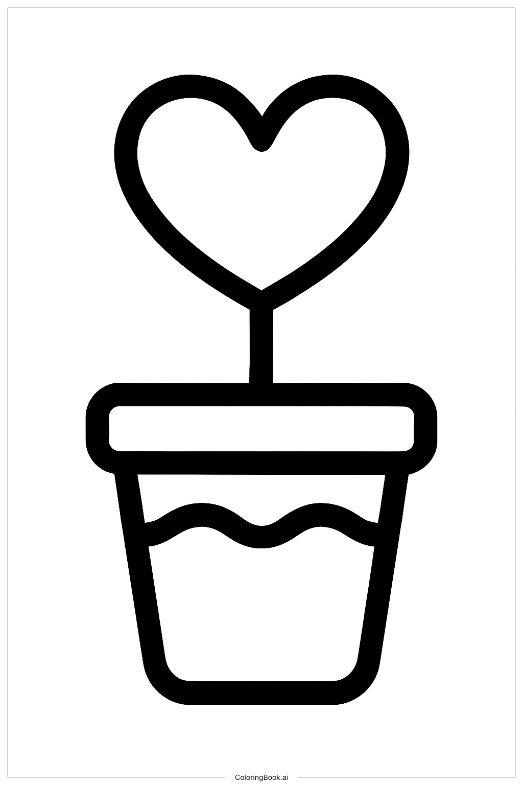  Valentine's Day Flower Pot Coloring Page 