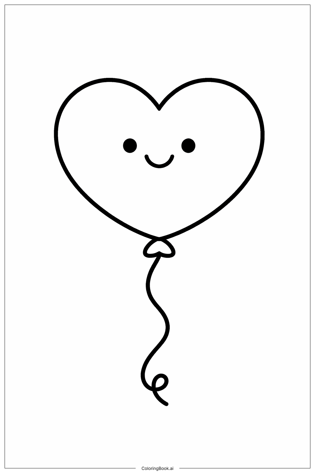  Valentine's Day Heart Balloon Coloring Page 