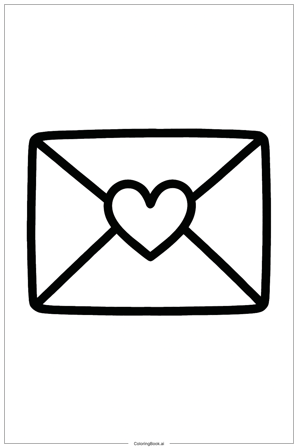  Valentine's Day Little Envelope Coloring Page 