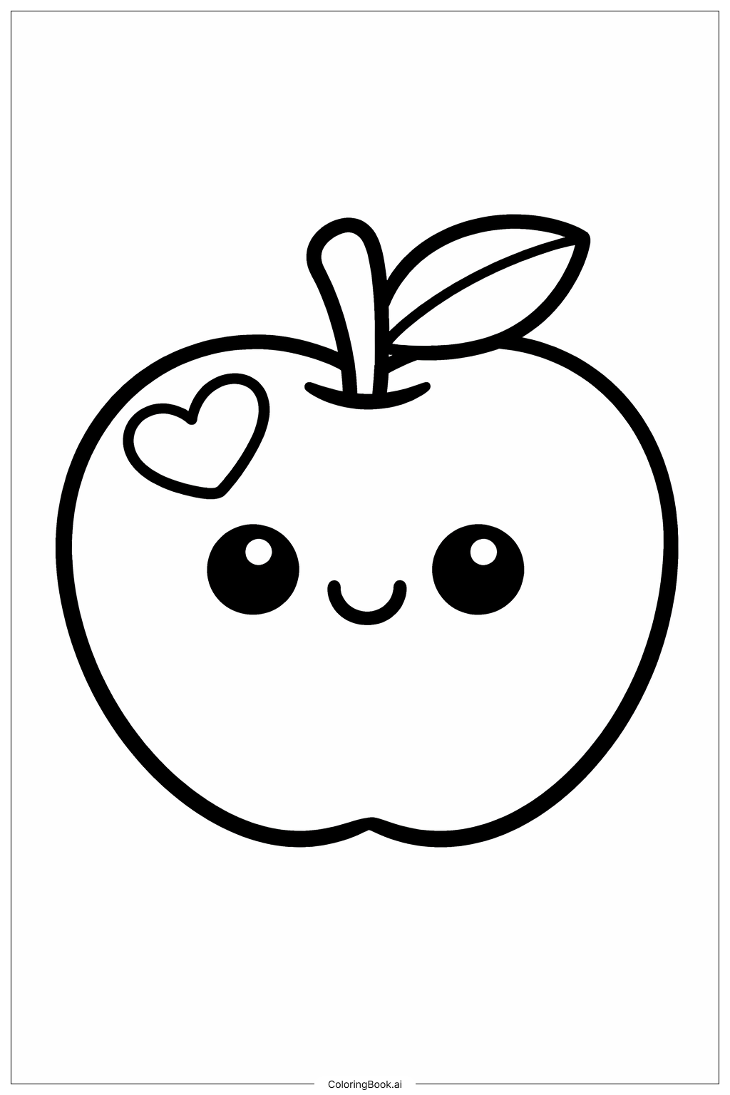  Valentine's Day Love Apple Coloring Page 