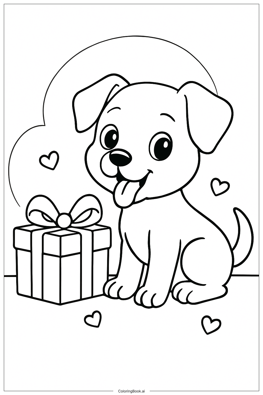 Coloriages de Chiens et de Chiots à Imprimer et à Télécharger, image size:1024x1536