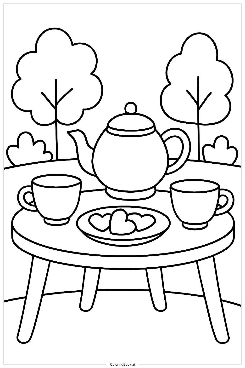  Valentine's Day Tea Party Coloring Page 