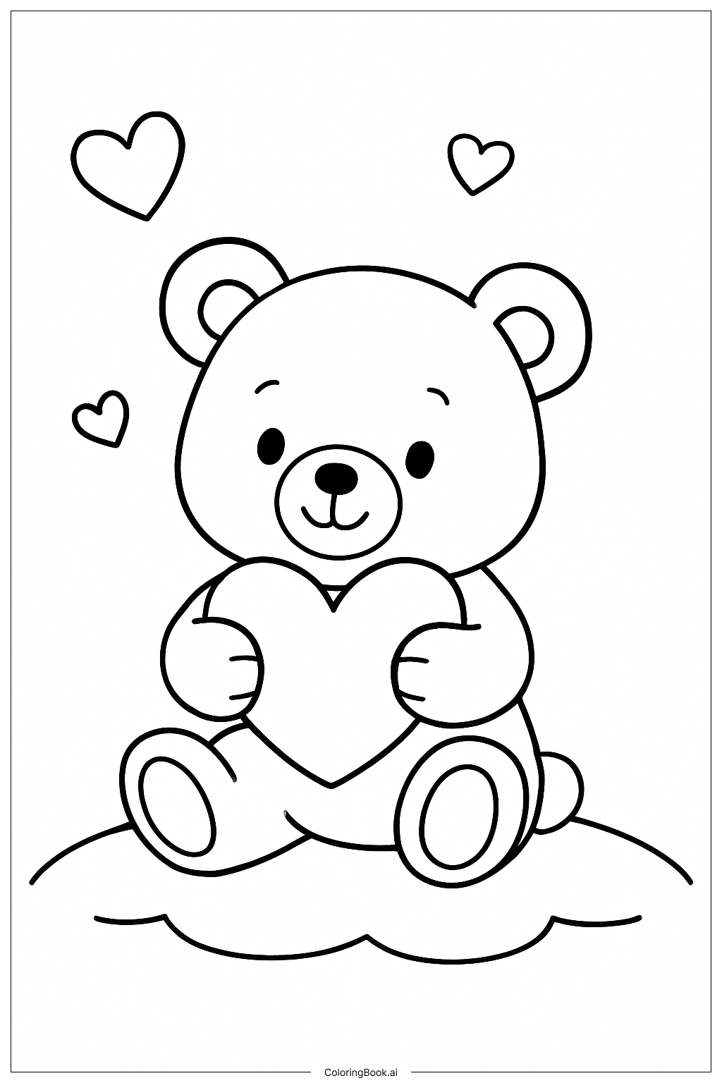 Ours en peluche et cœurs de la Saint-Valentin