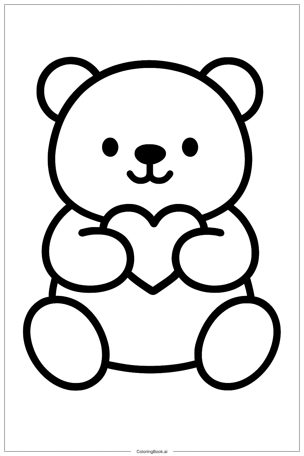  Valentine's Day Teddy Bear Hug Coloring Page 