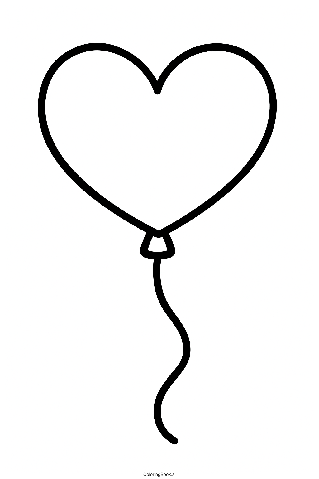  情人节心形气球填色页 