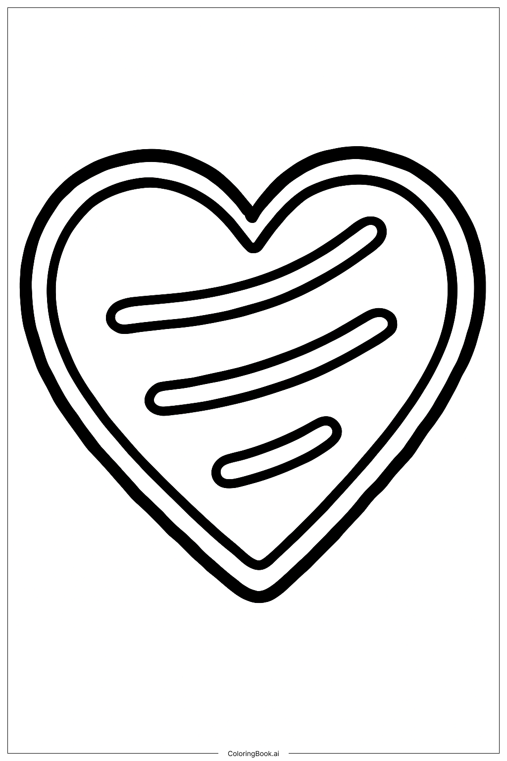  情人节爱心饼干填色页 