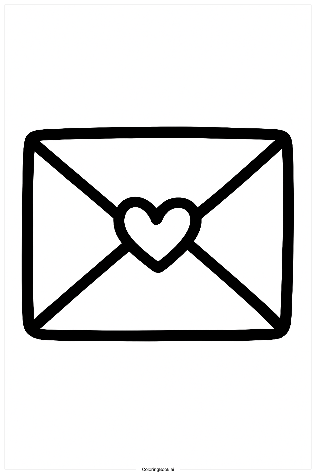  情人节爱情信封填色页 
