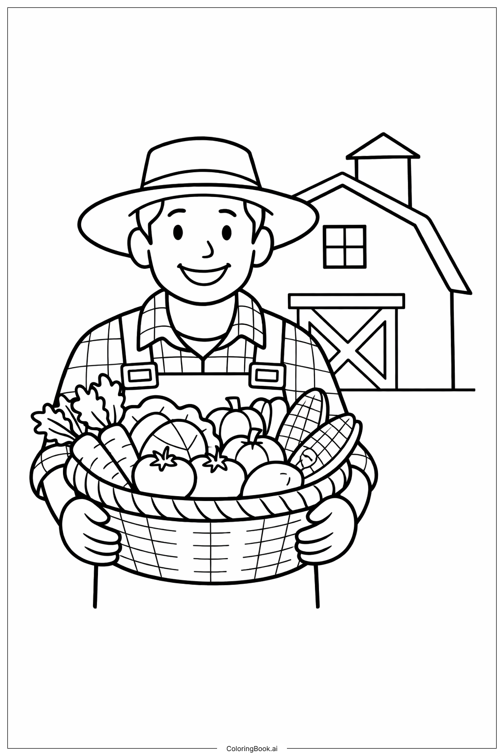  Trang tô màu Nông dân Rau Củ Giữ Rau Củ 
