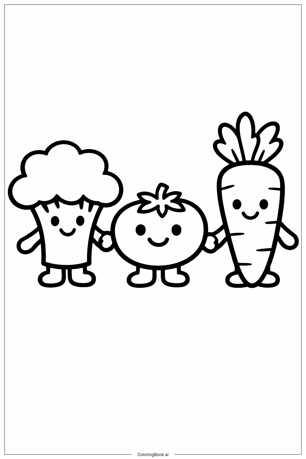  Trang tô màu Gia đình Rau quả Thân thiện 