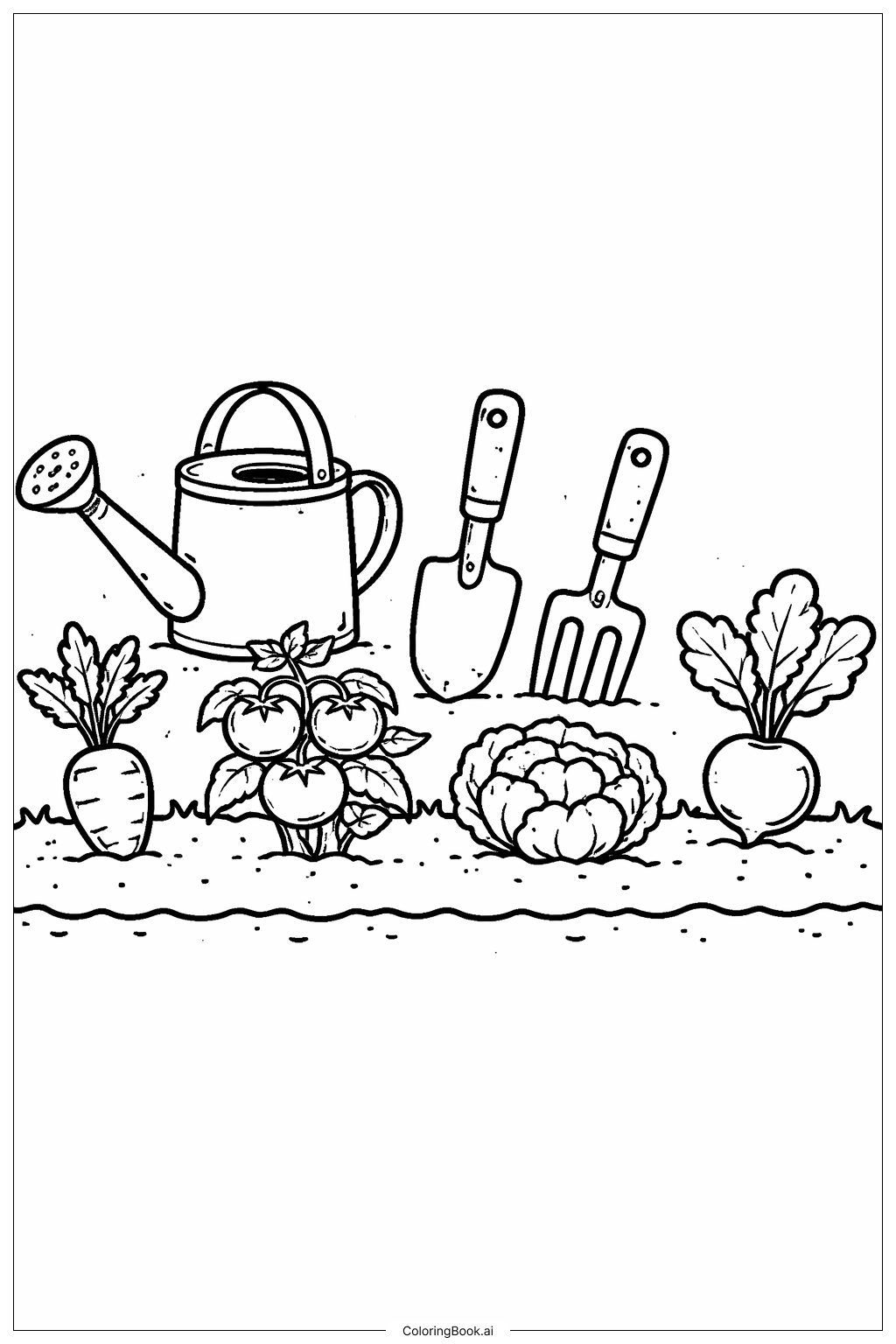  Trang tô màu Dụng Cụ Vườn Rau Củ 