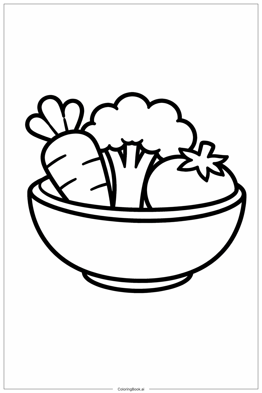  Trang tô màu Bát Salad Rau Củ Đơn Giản 