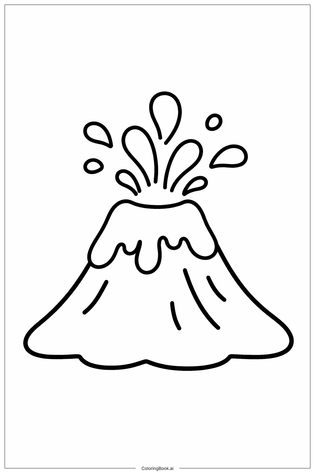  Página para colorear de Pequeña lava eruptando del volcán 