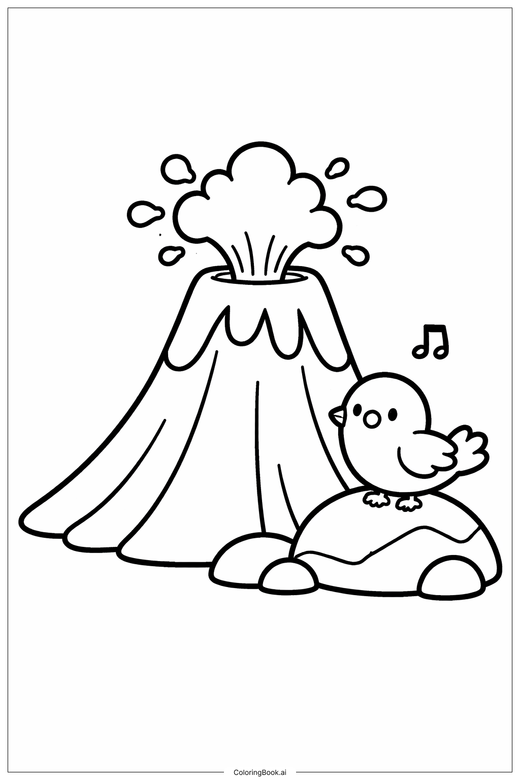  Volcano Coloring Page 