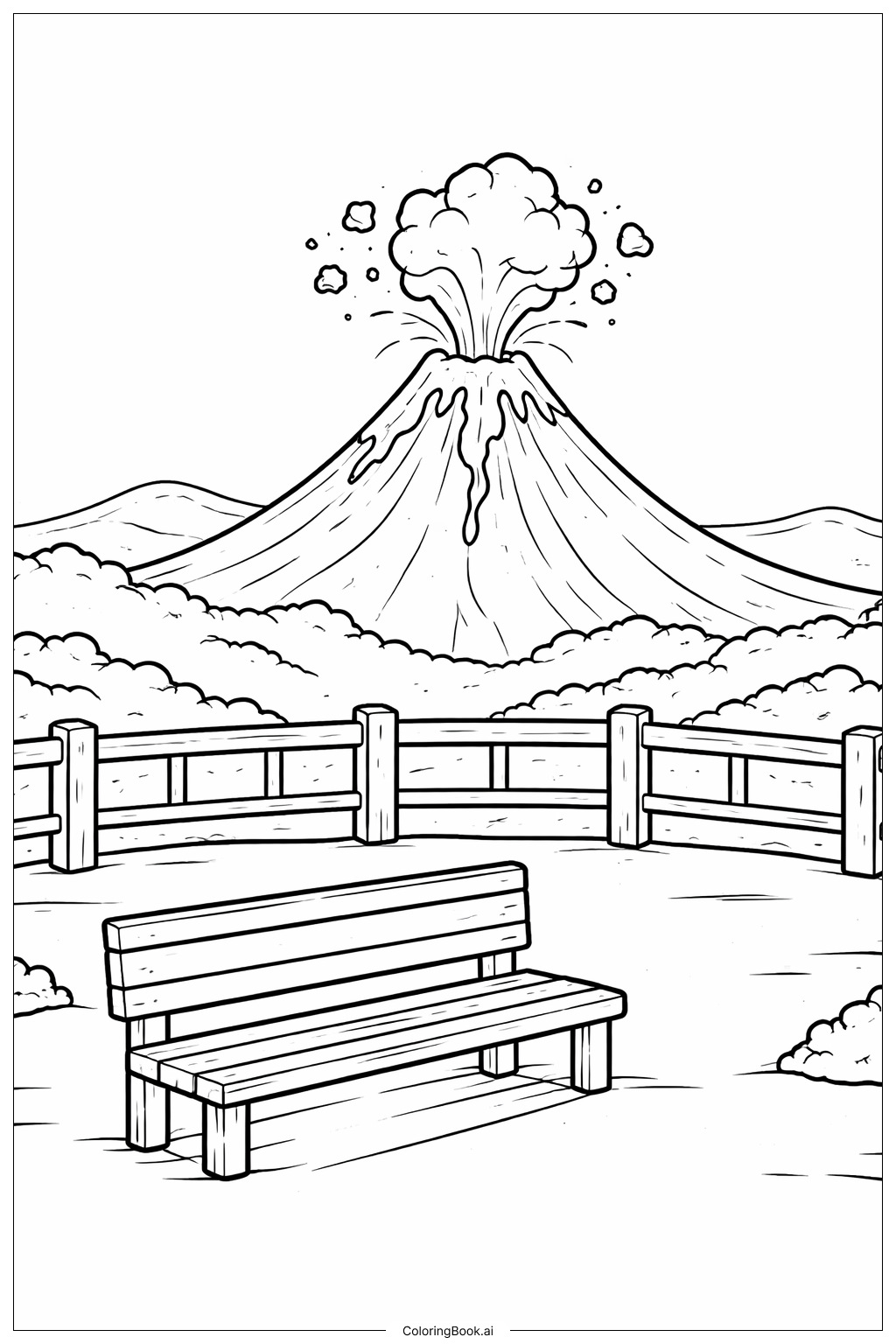 Volcán con mirador escénico