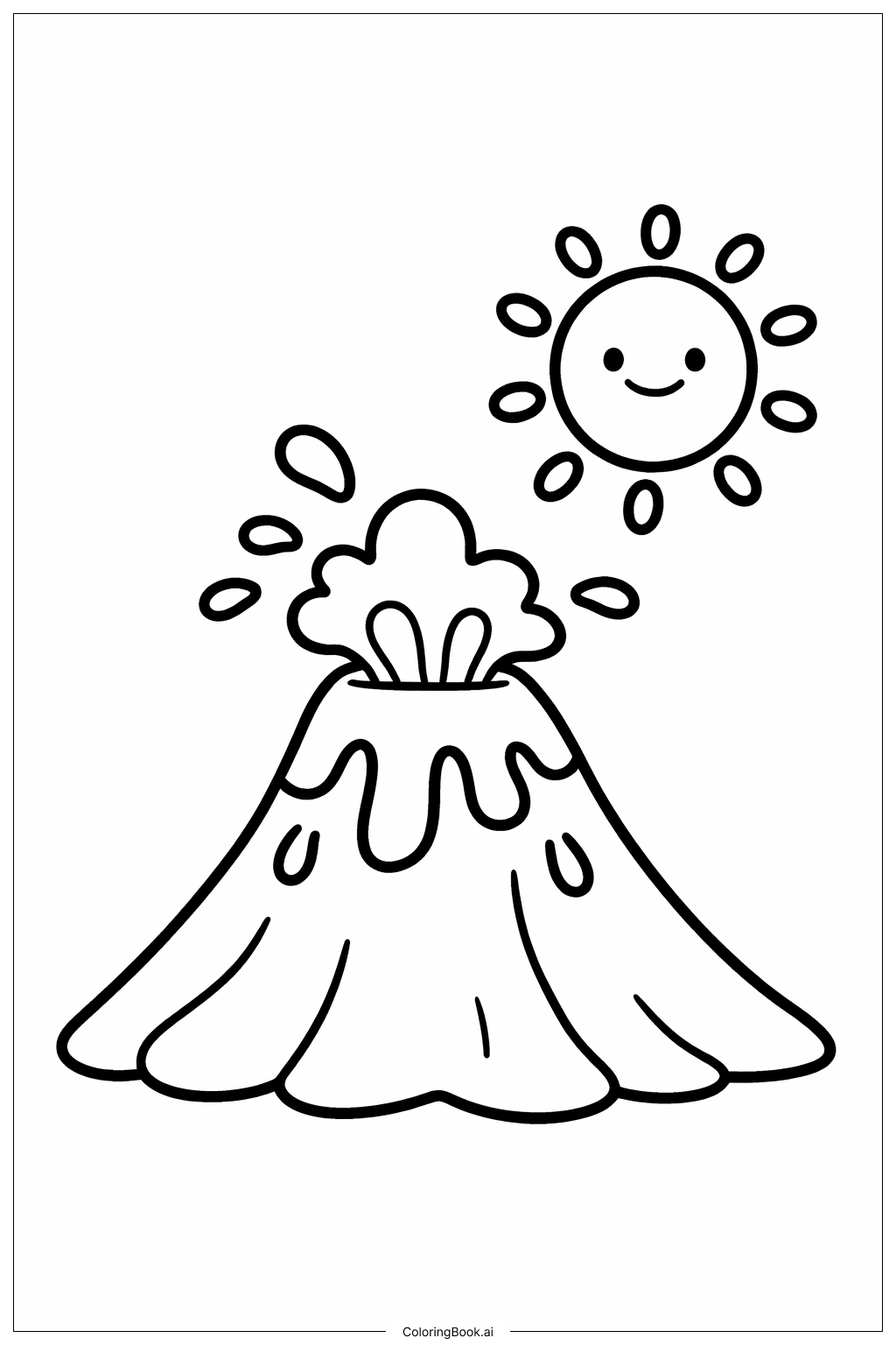  Volcano Coloring Page 