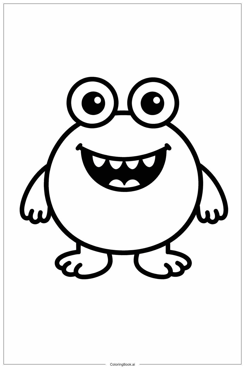  ワッキー・水曜日のフレンドリーモンスターの塗り絵ページ 