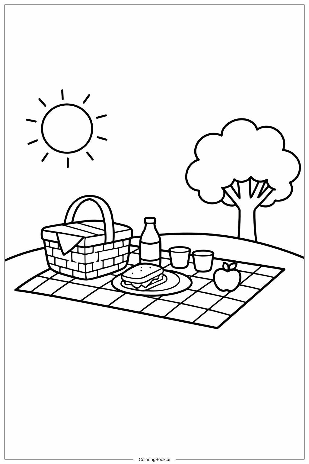  Trang tô màu Dã Ngoại Thứ Tư Vui Nhộn Trên Đồi 