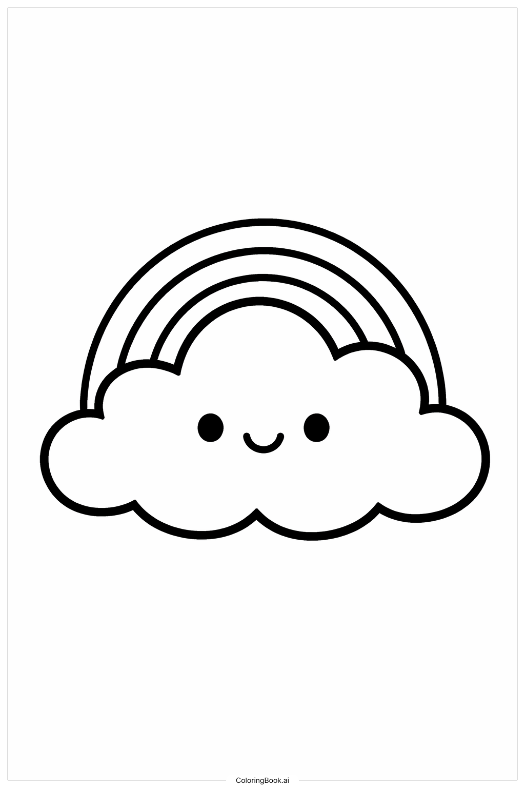 ワッキー・ウェンズデー レインボークラウドの塗り絵ページ