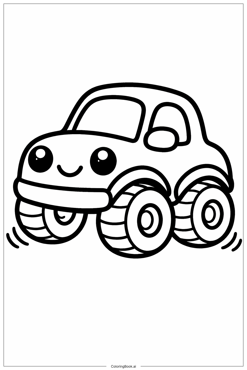  엉뚱한 수요일 구르는 자동차 색칠공부 페이지 