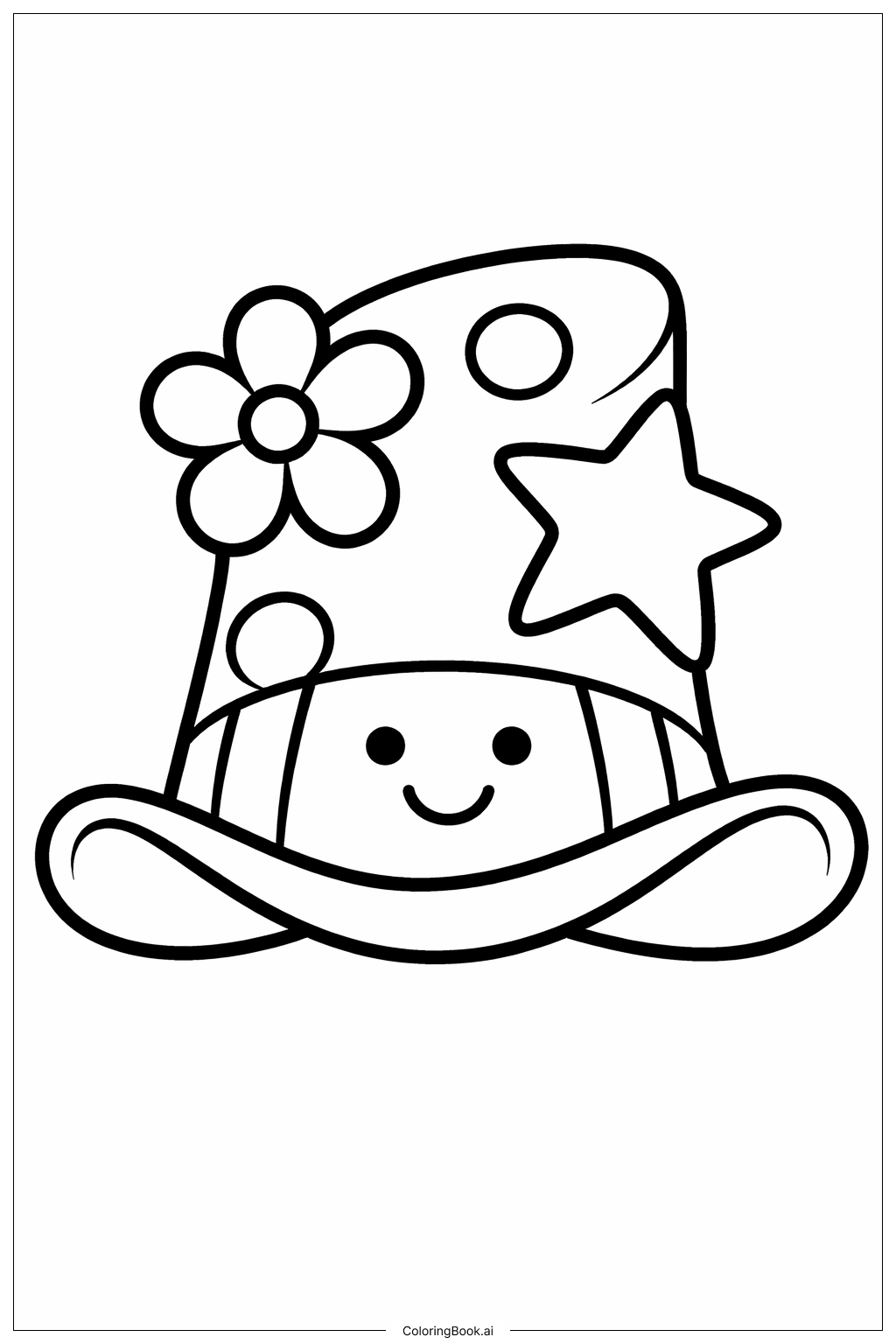  ワッキー・ウェンズデー おかしな帽子の塗り絵ページ 