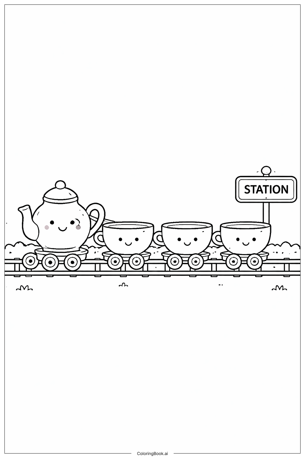  Trang tô màu Chuyến tàu cốc trà Ngày Thứ Tư Kỳ Quặc 