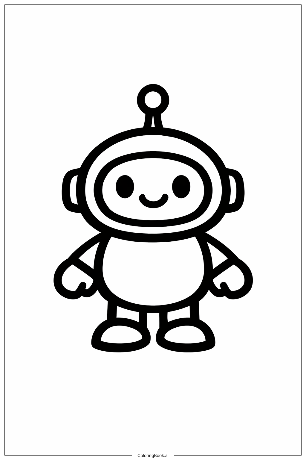  재미있는 수요일 작은 로봇 색칠공부 페이지 