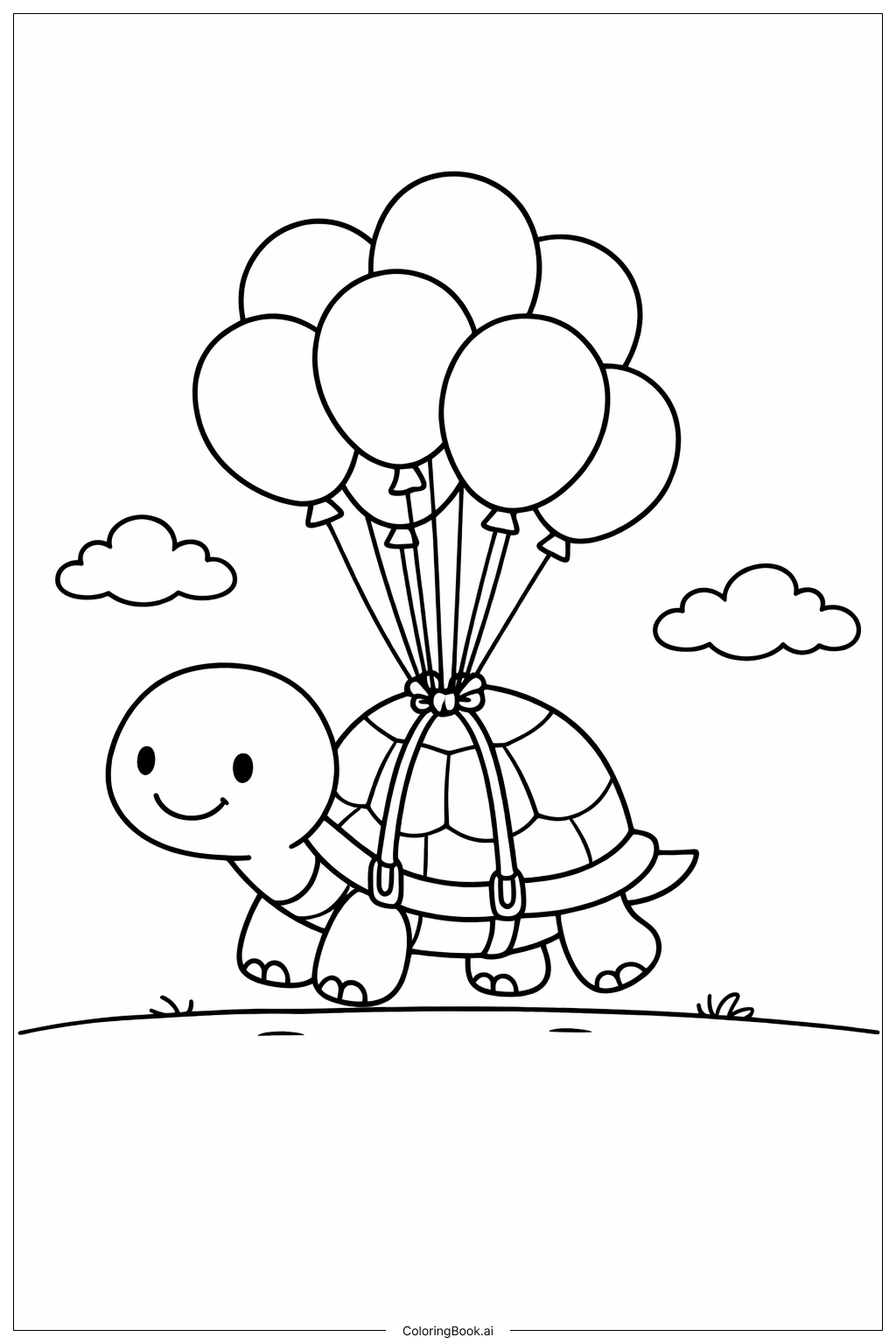  Trang tô màu Con rùa Thứ Tư Vui Nhộn Với Bóng Bay 