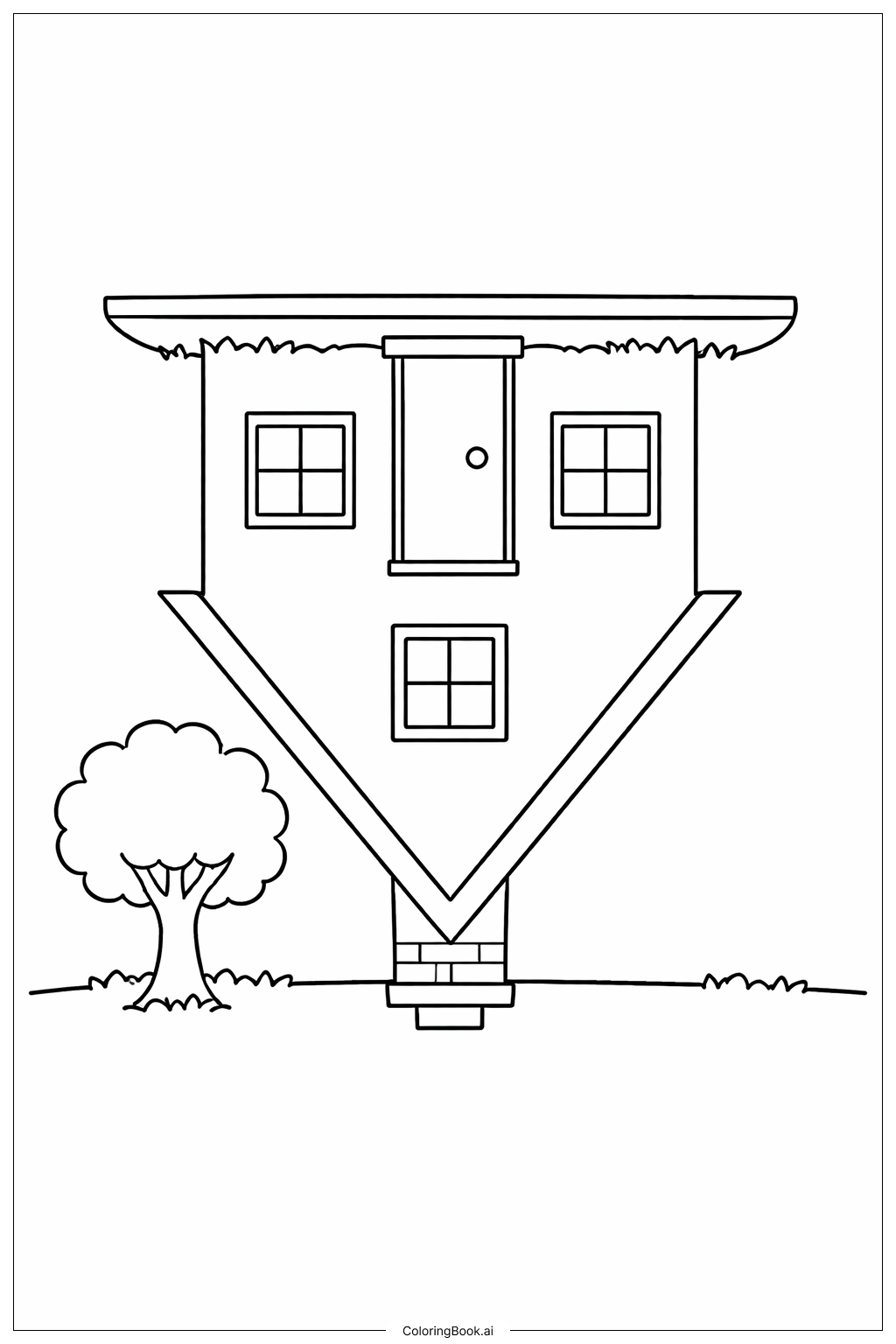  Trang tô màu Ngôi Nhà Lộn Ngược Ngày Thứ Tư Vui Nhộn 