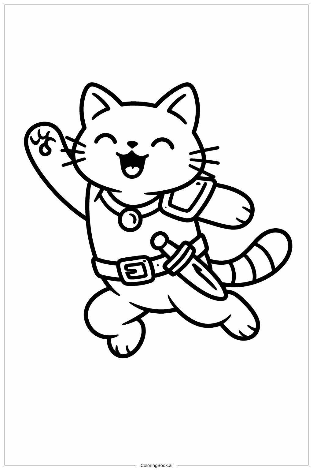  戰士貓跳躍著色頁 