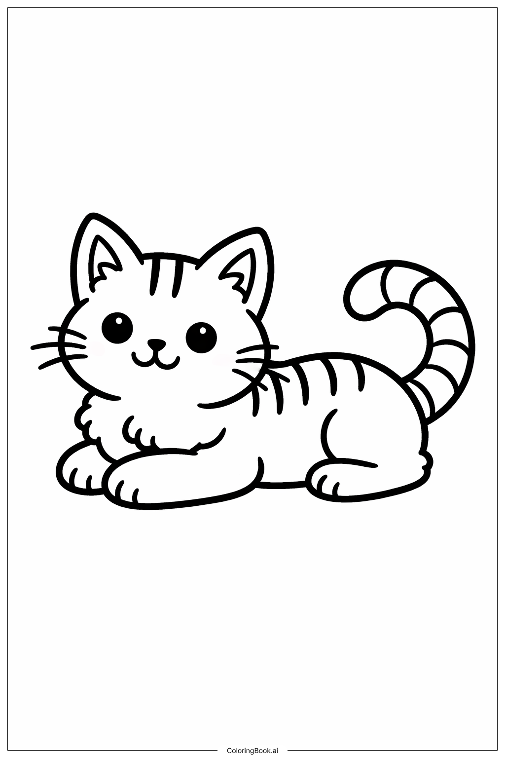  躺著的戰士貓著色頁 