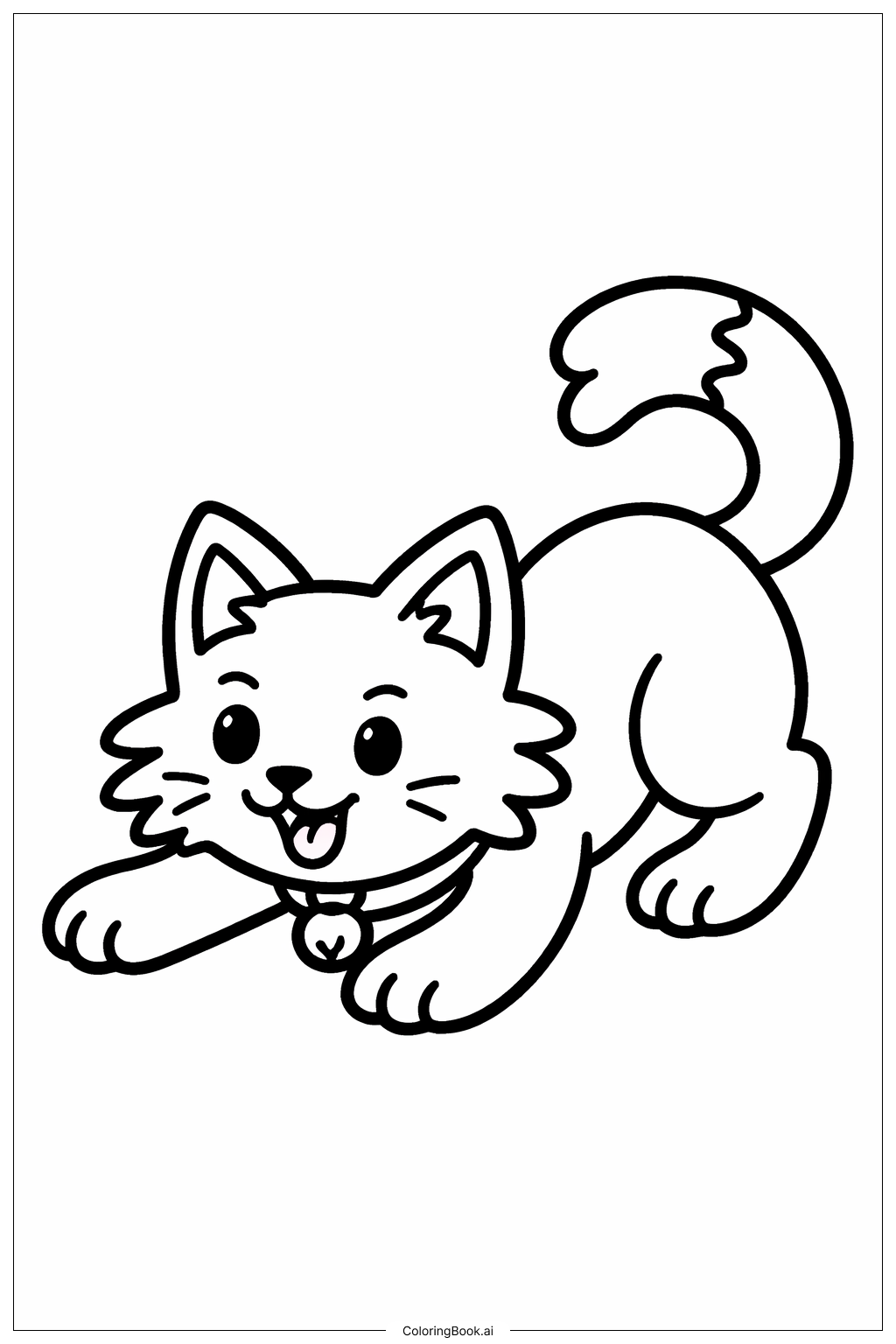  戰士貓躍起著色頁 