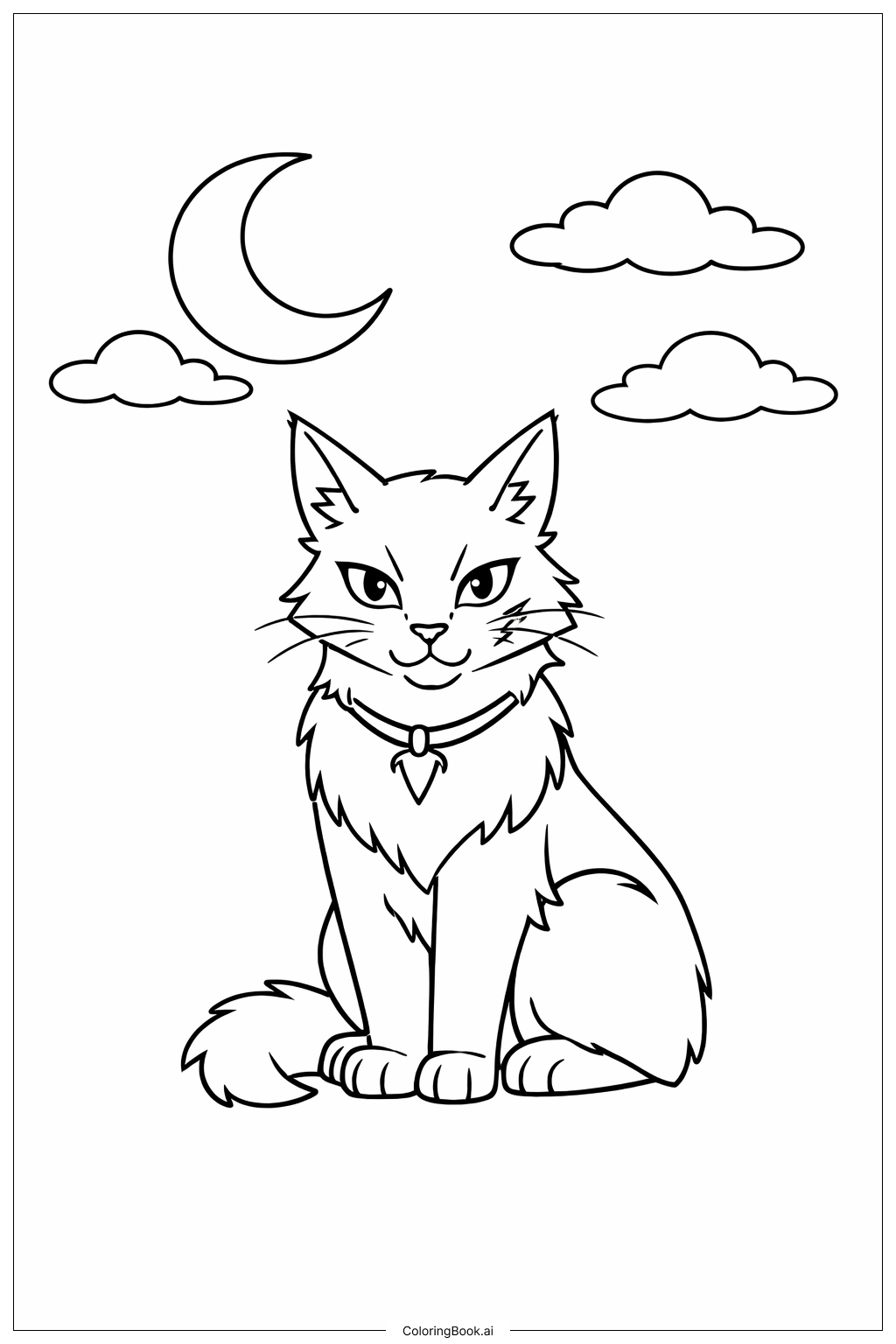  月光下的戰士貓著色頁 