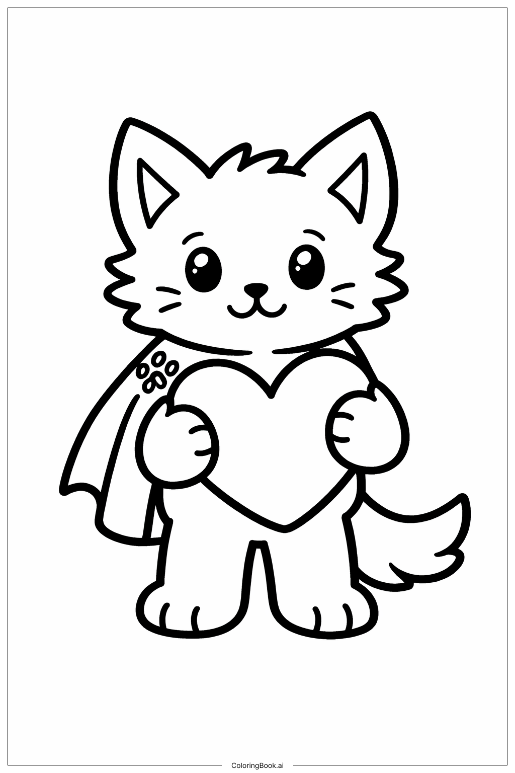  有心的戰士貓著色頁 