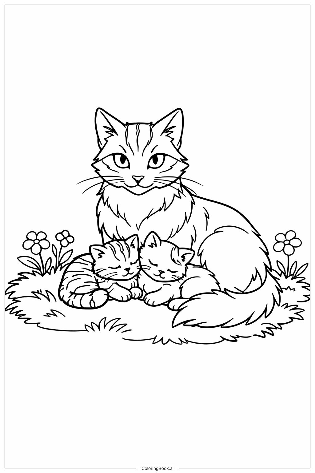  戰士貓與小貓們著色頁 