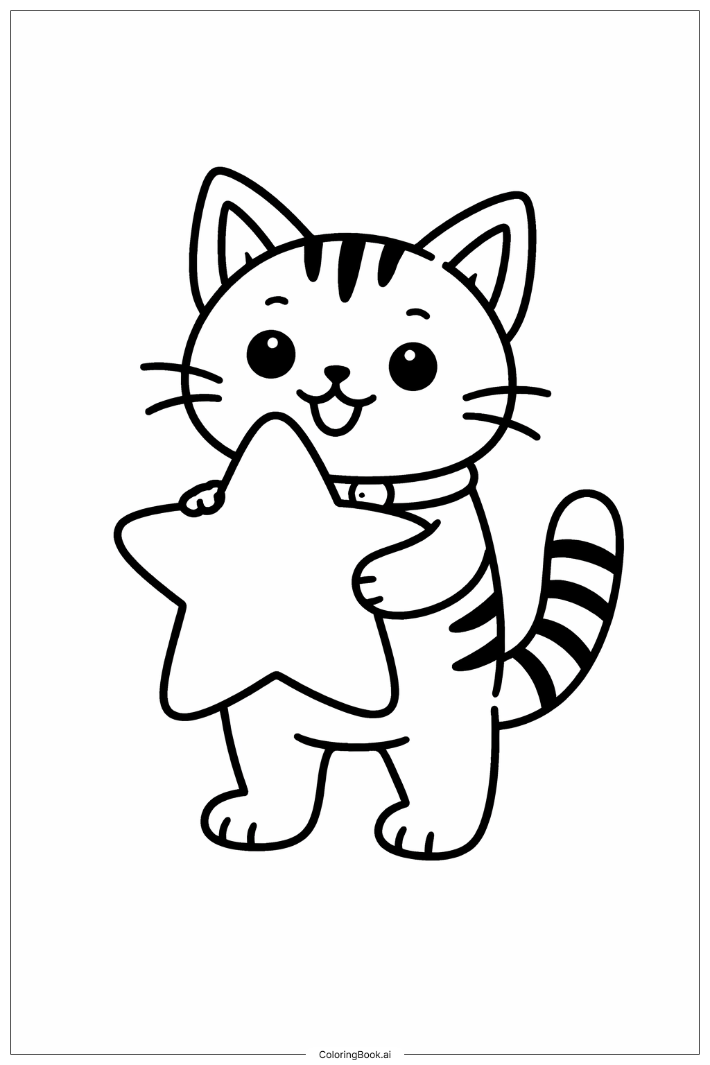  帶星星的戰士貓著色頁 