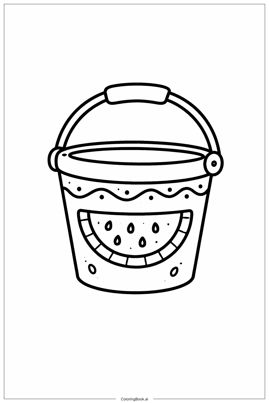  西瓜水桶玩具填色页 