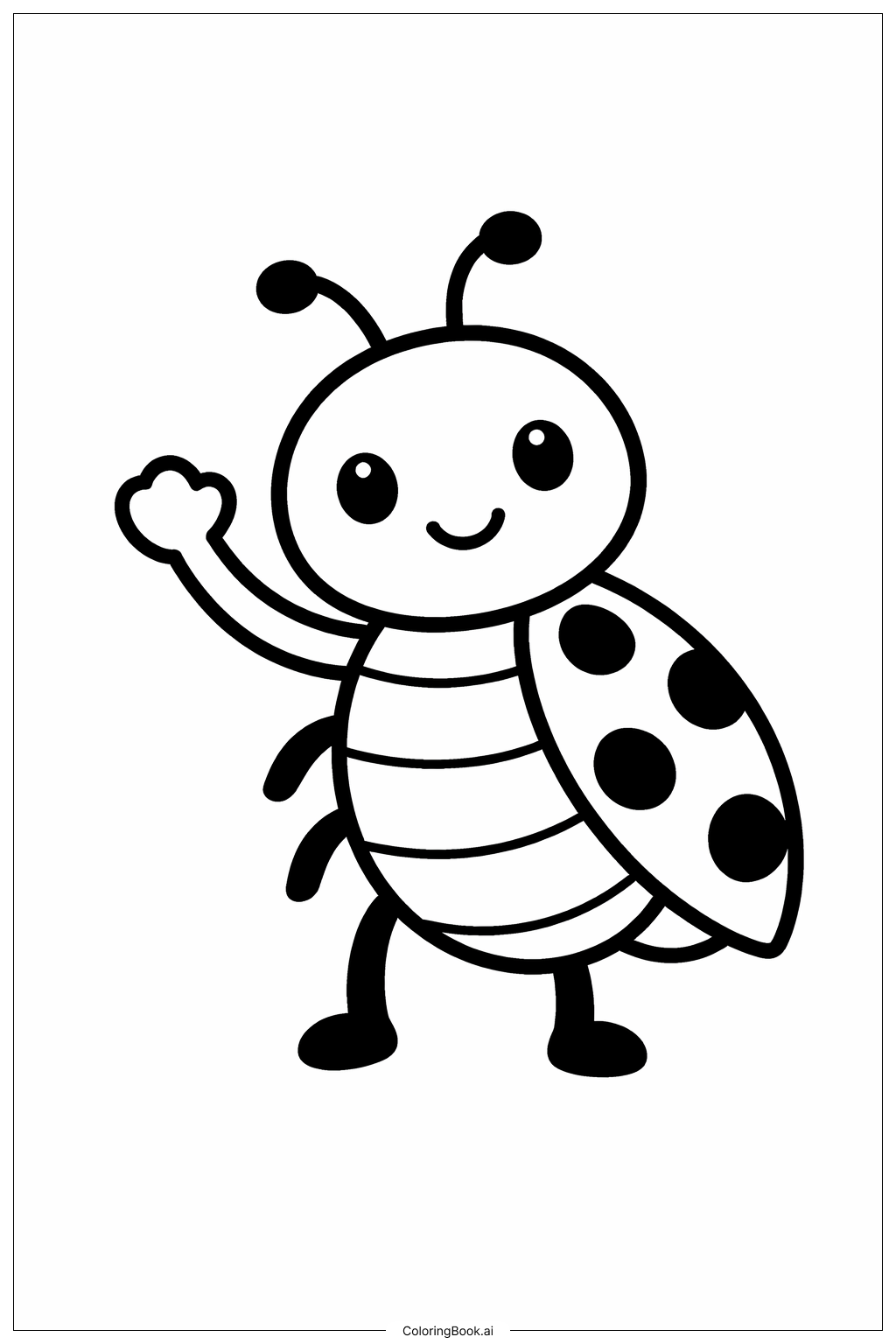  Page de coloriage Insecte Qui Fait Bonjour 