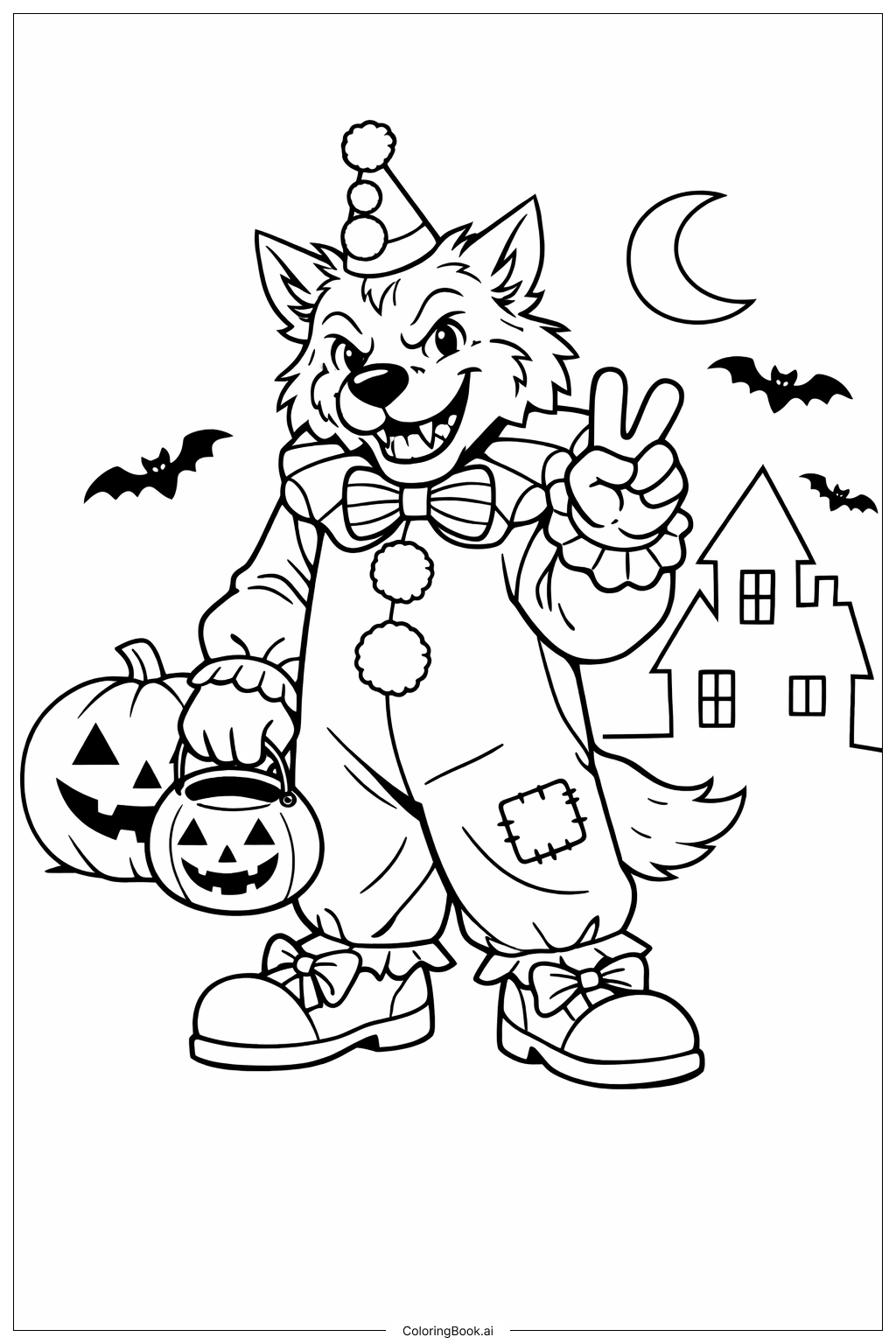  Werewolf Halloween Costume Coloring Page 