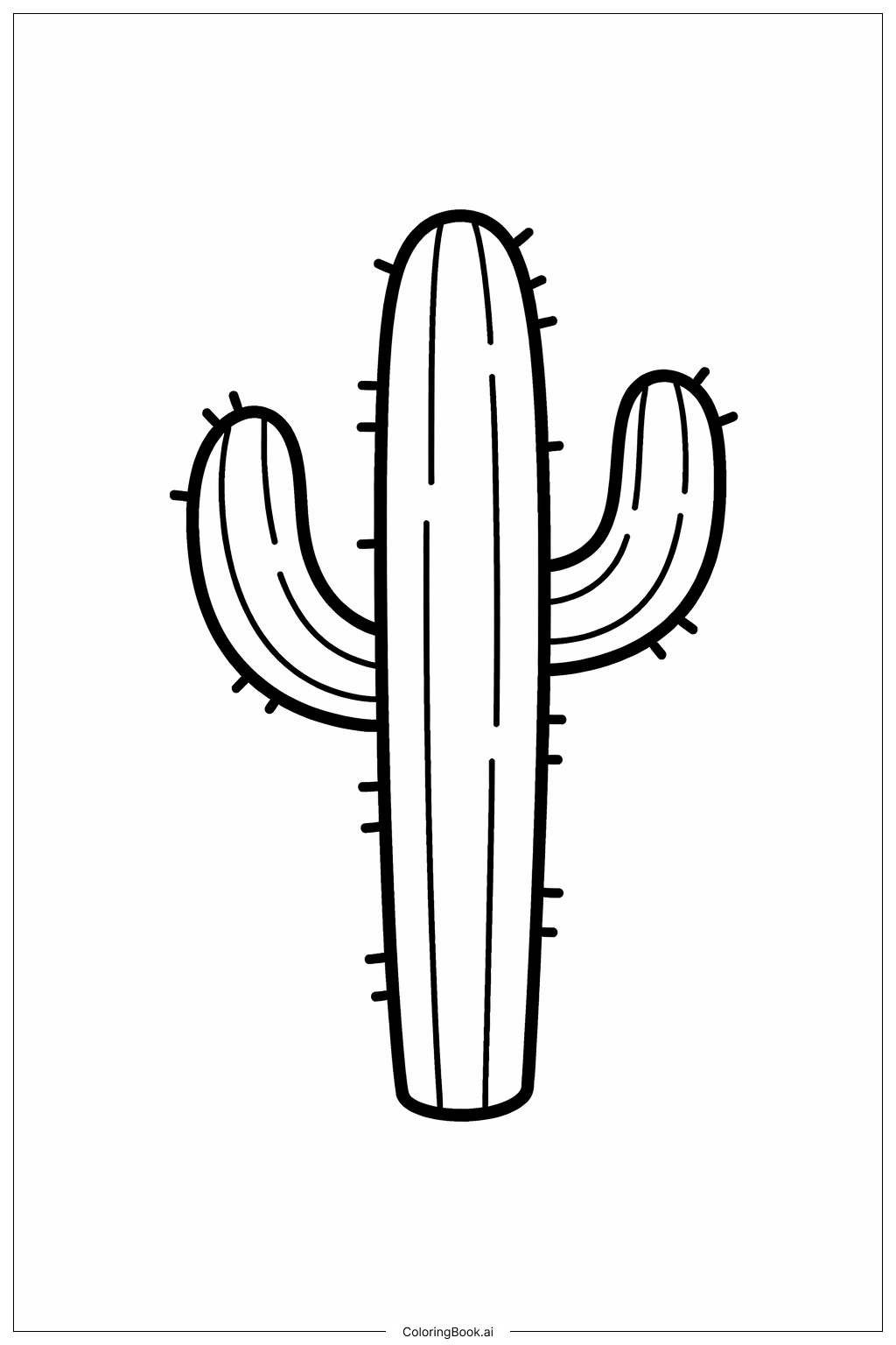 Western Cactus Coloring Page 