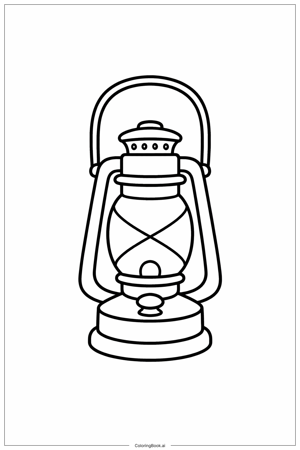 Western Camp Lantern Coloring Page