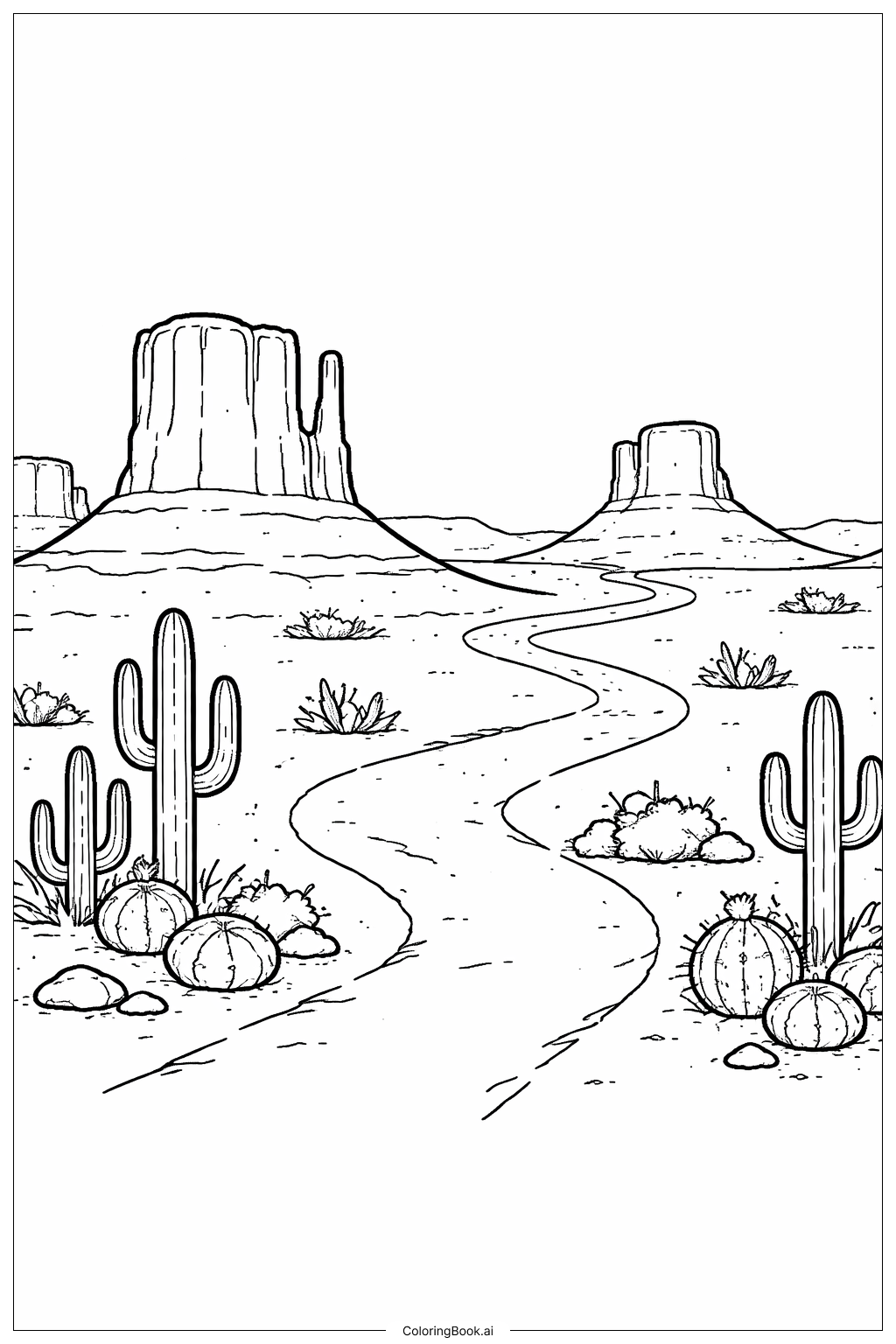 西部沙漠與岩石著色頁