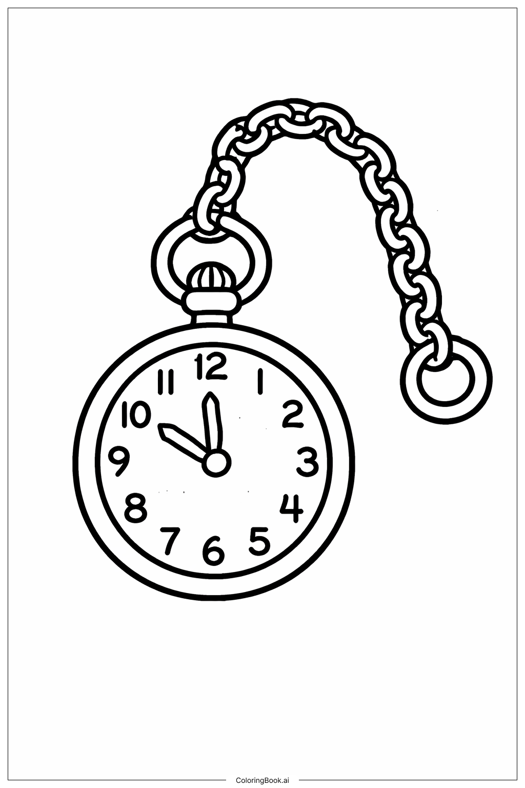 Western Pocket Watch Coloring Page