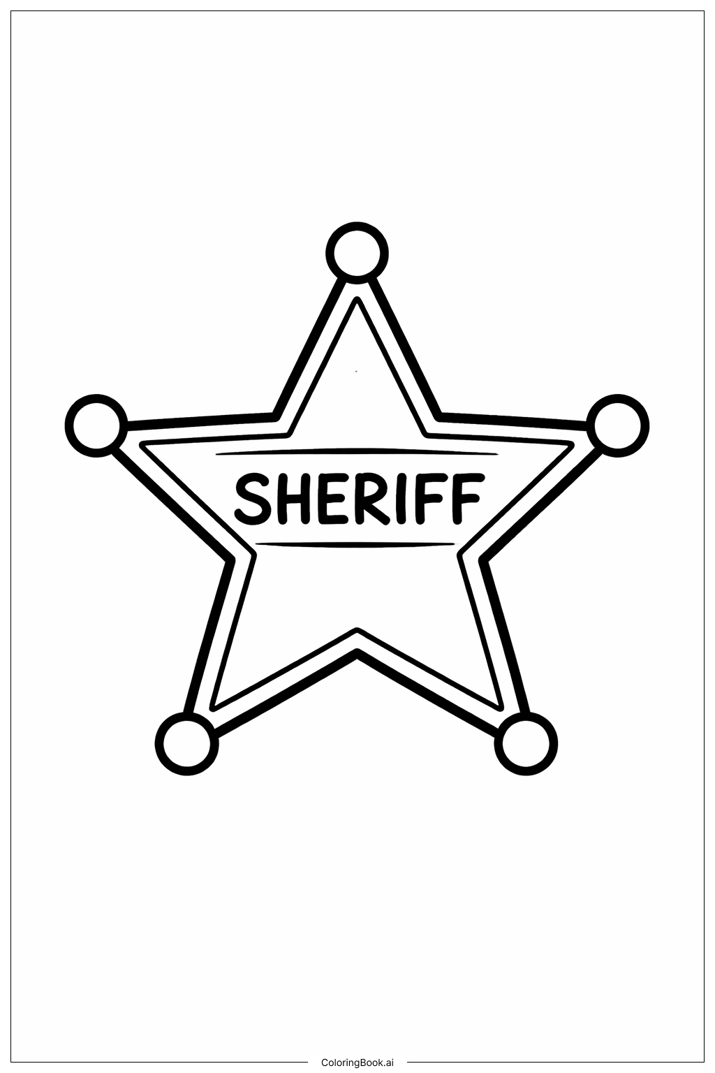  Western Sheriff Badge Coloring Page 