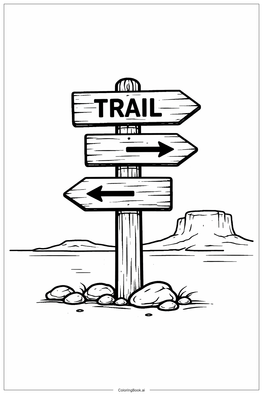  Página para colorear de Señal del Sendero del Oeste 